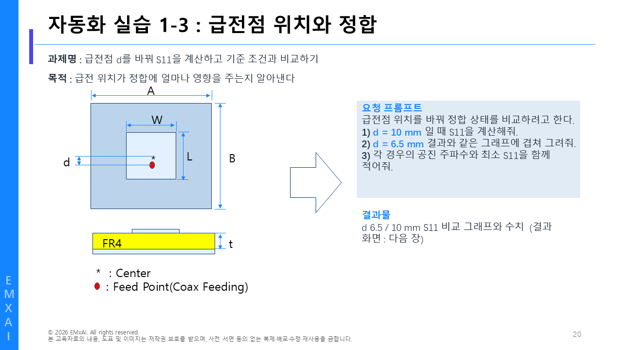 20. 자동화 실습 1-3 - 급전점 위치와 정합 (프롬프트) 교육자료